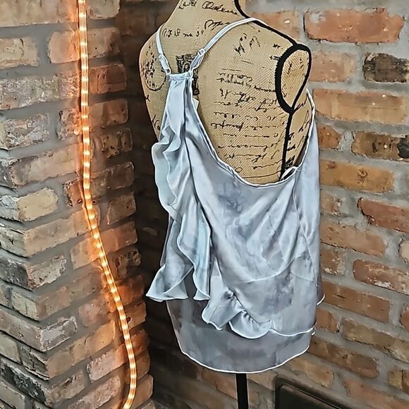 NWT Weeks Weatherly Lauren Cami Satin Silk blend Ruffled Size Medium - Picture 7 of 11